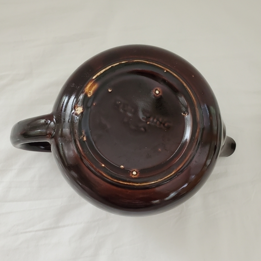 Vintage Red Wing Green Lid Brown Teapot Coffee Pot - Picture 8 of 10